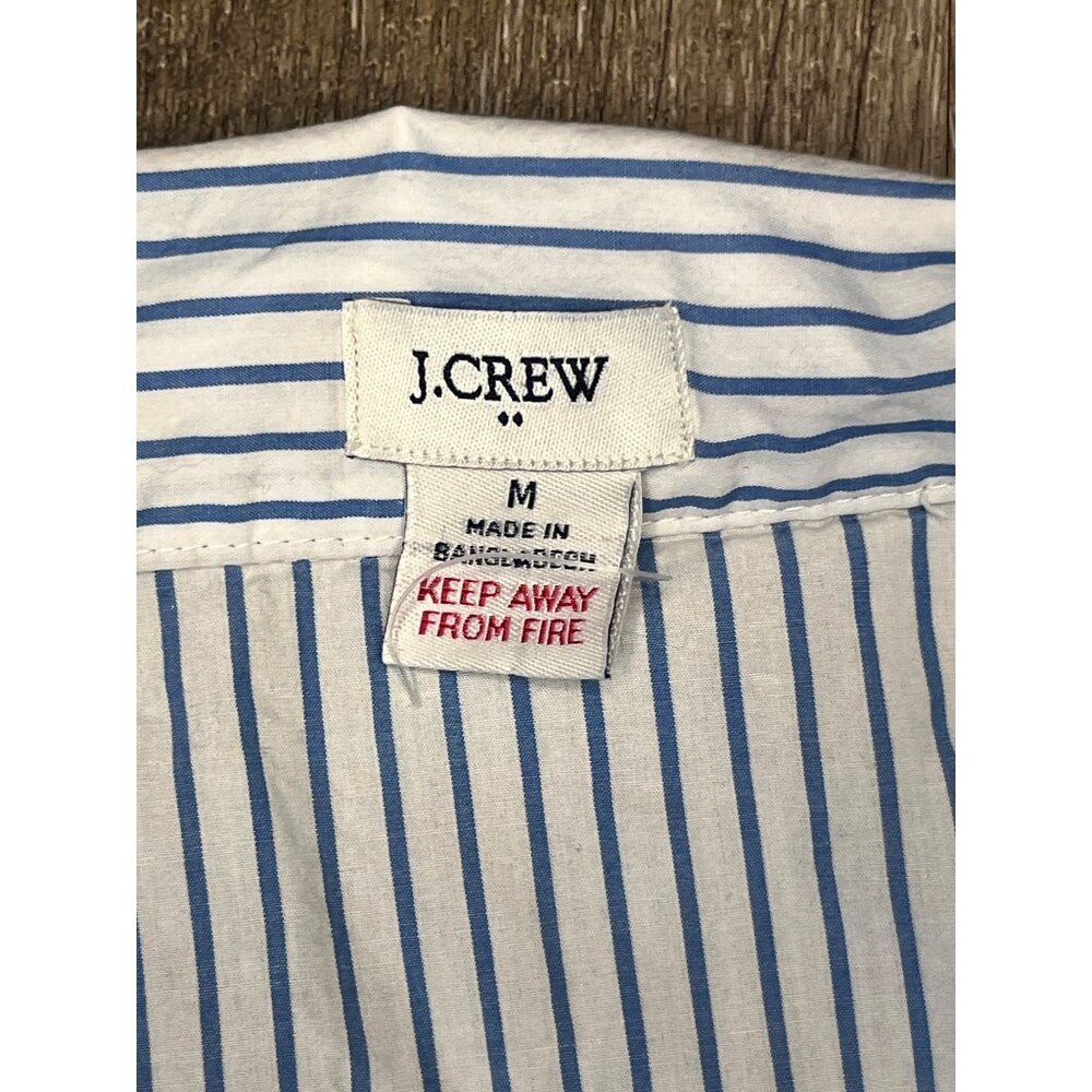 J.Crew Striped Button-Down Pajama Top / Coastal Chic Blouse - Size M - Picture 3 of 7